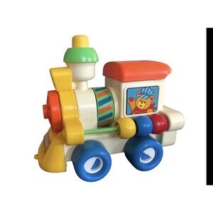 1986 VINTAGE CHILD GUIDANCE PLAYSKOOL BUSY CHOO-CHOO TRAIN KIDS TOY WORKS‎